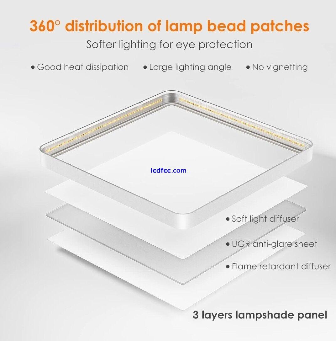 bedee LED Ceiling Lights with Remote Control, 36W 4800lm Dimmable Ceiling Light 2 