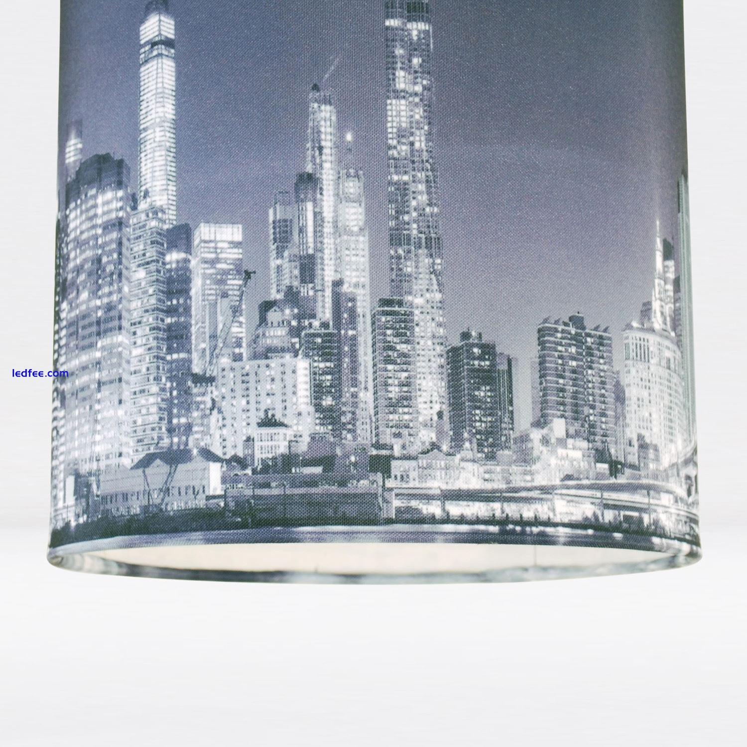 Set of 2 New York Skyline 20cm Ceiling Light Shades Easy Fit Pendant Lightshades 2 