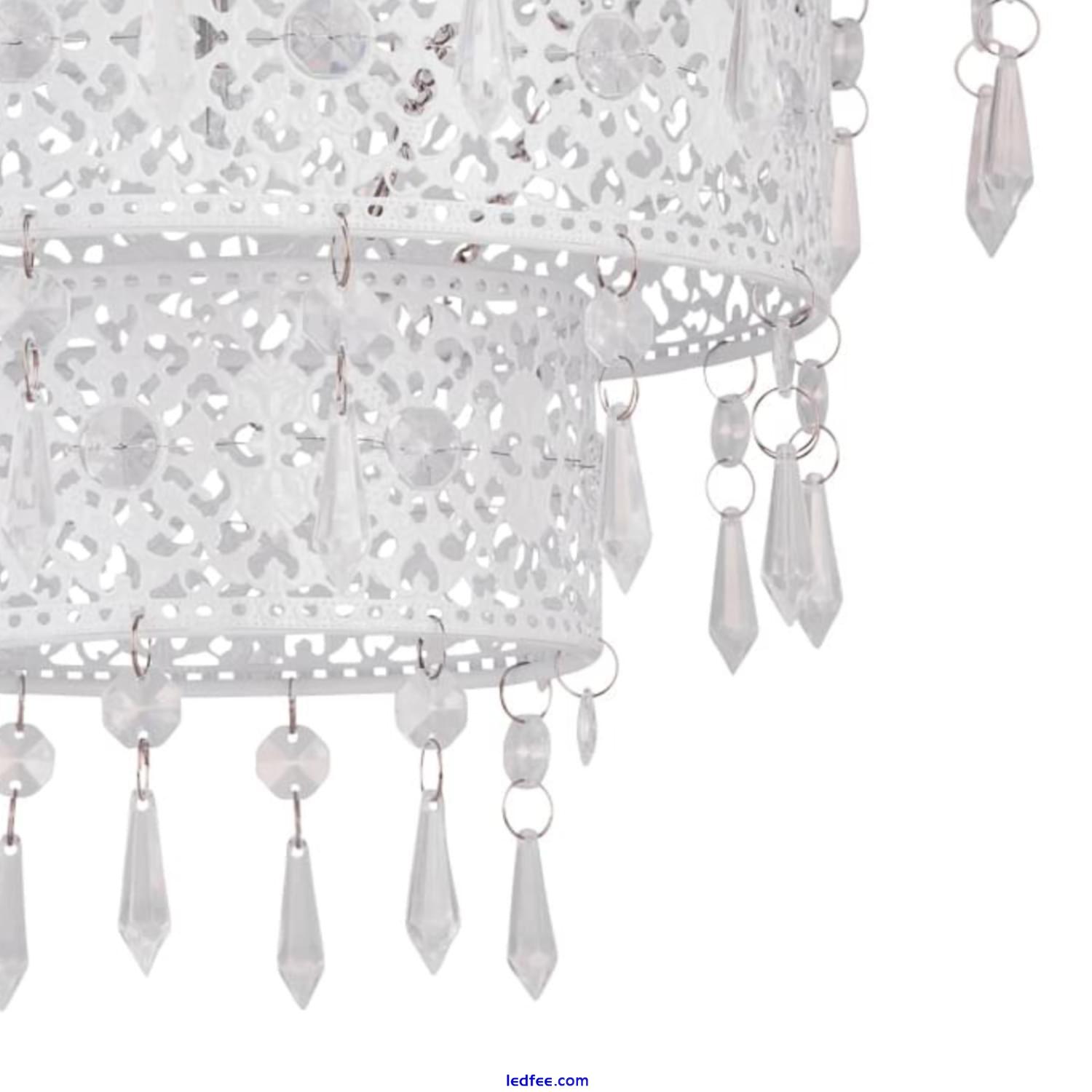 Modern White 3 Tier Metal Cut Out Ceiling Light Shade Pendant Morrocan Design 3 