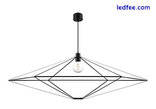 GoodHome Heyka Large Black Pendant Geometric ceiling light (Dia)1200mm 0 