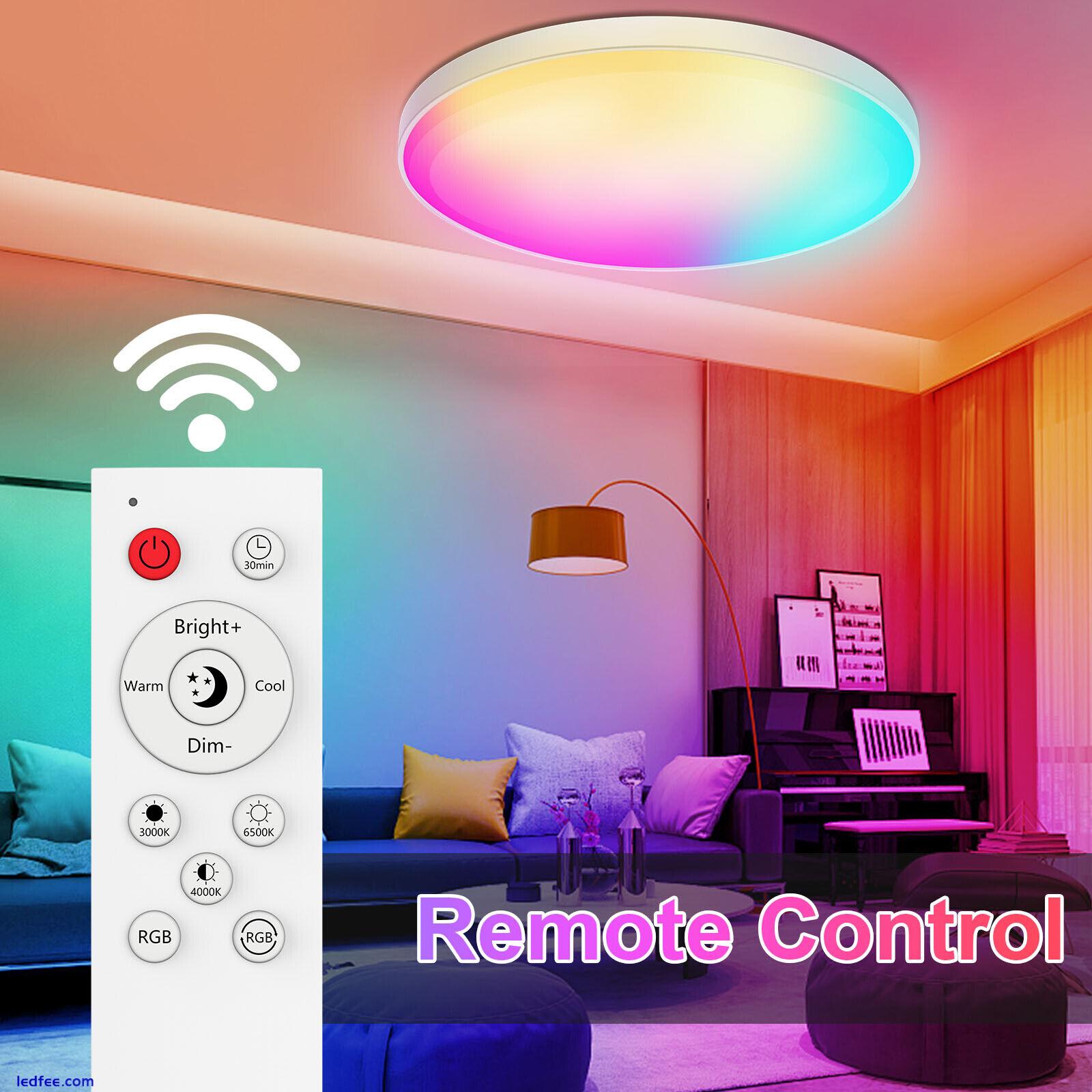 30W Smart LED Ceiling Light Lamp RGB Dimmable Bluetooth WIFI Fixture for Bedroom 0 