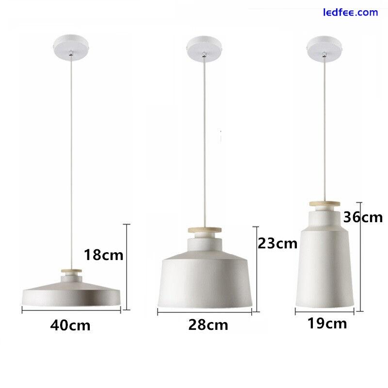 White Pendant Lights Bar LED Lighting Kitchen Wood Ceiling Lamp Bedroom Light 0 
