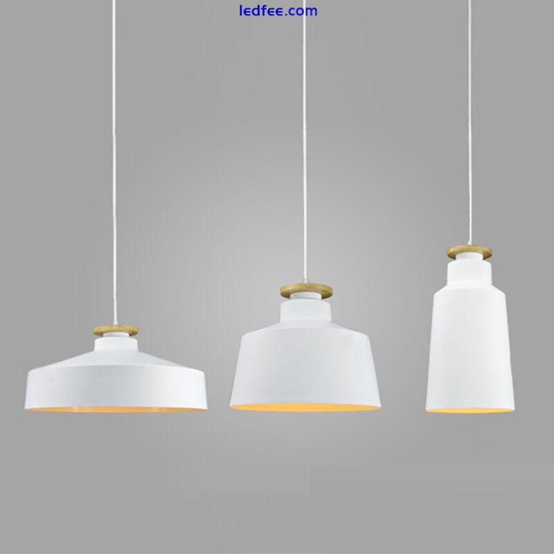 White Pendant Lights Bar LED Lighting Kitchen Wood Ceiling Lamp Bedroom Light 5 