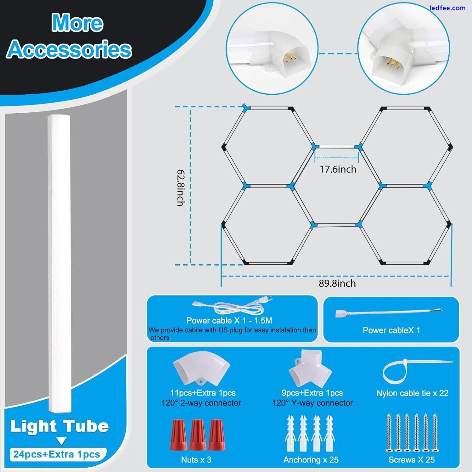 LZHOME Hexagon LED Garage Light 26400LM 240W Super Bright Ceiling Light 4 