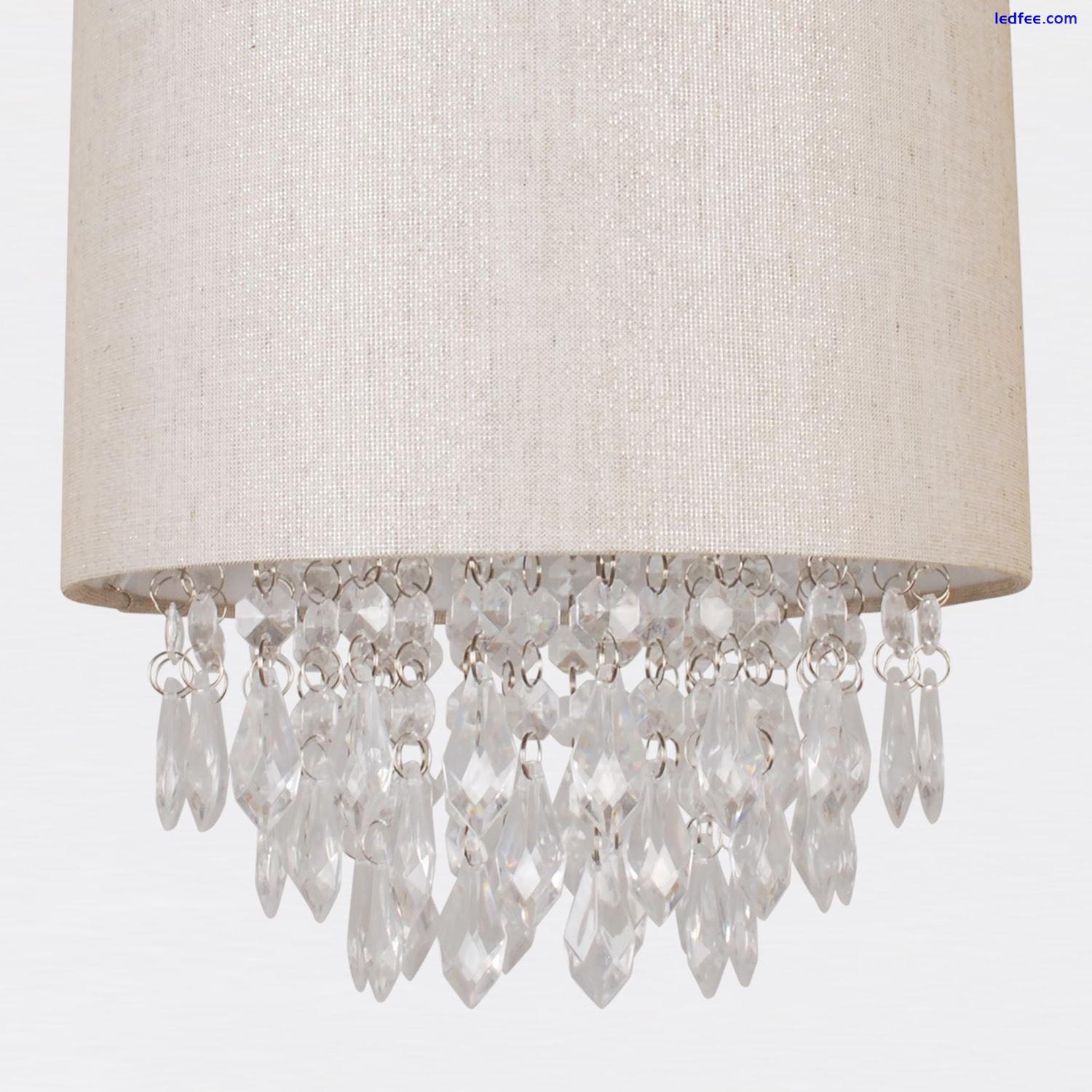 Sparkle Pale Gold Faux Silk 25cm Jewelled Ceiling Lightshade Pendant Shade 2 