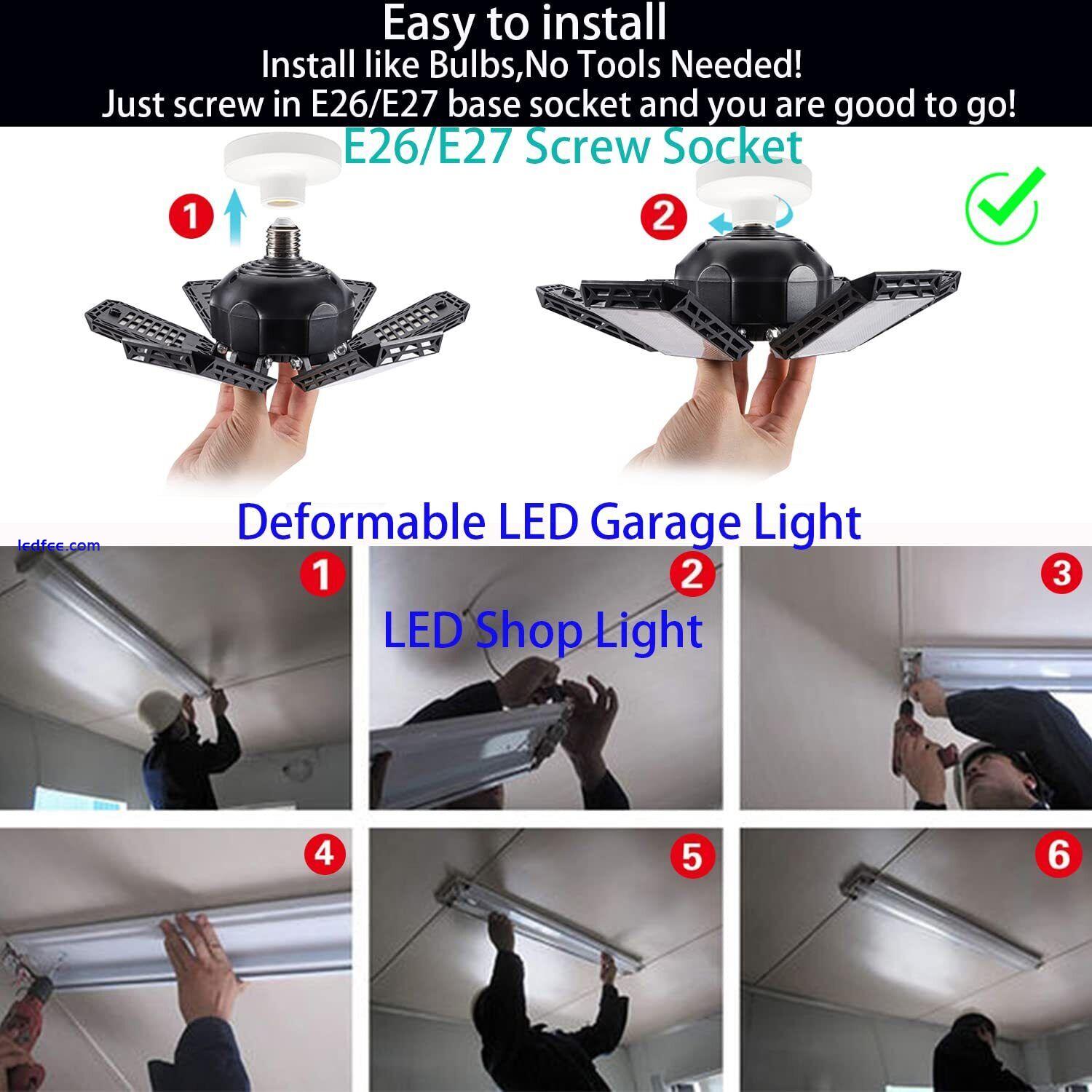 2Pack 160W LED Garage Light Ultra Bright 16000LM Garage Lights Ceiling Led with 2 