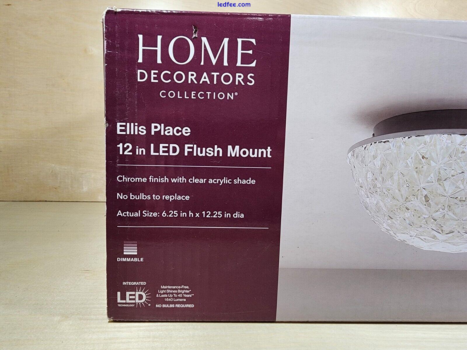 Ellis Place 12.25 in. Chrome LED Round Flush Mount, Modern Ceiling Light 0 