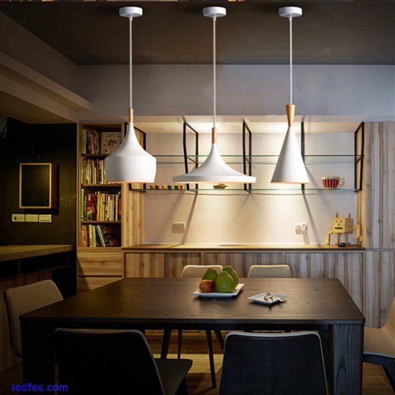 Hanging White Ceiling Metal Pendant Shade Light Retro Vintage Industrial Lamp 2 