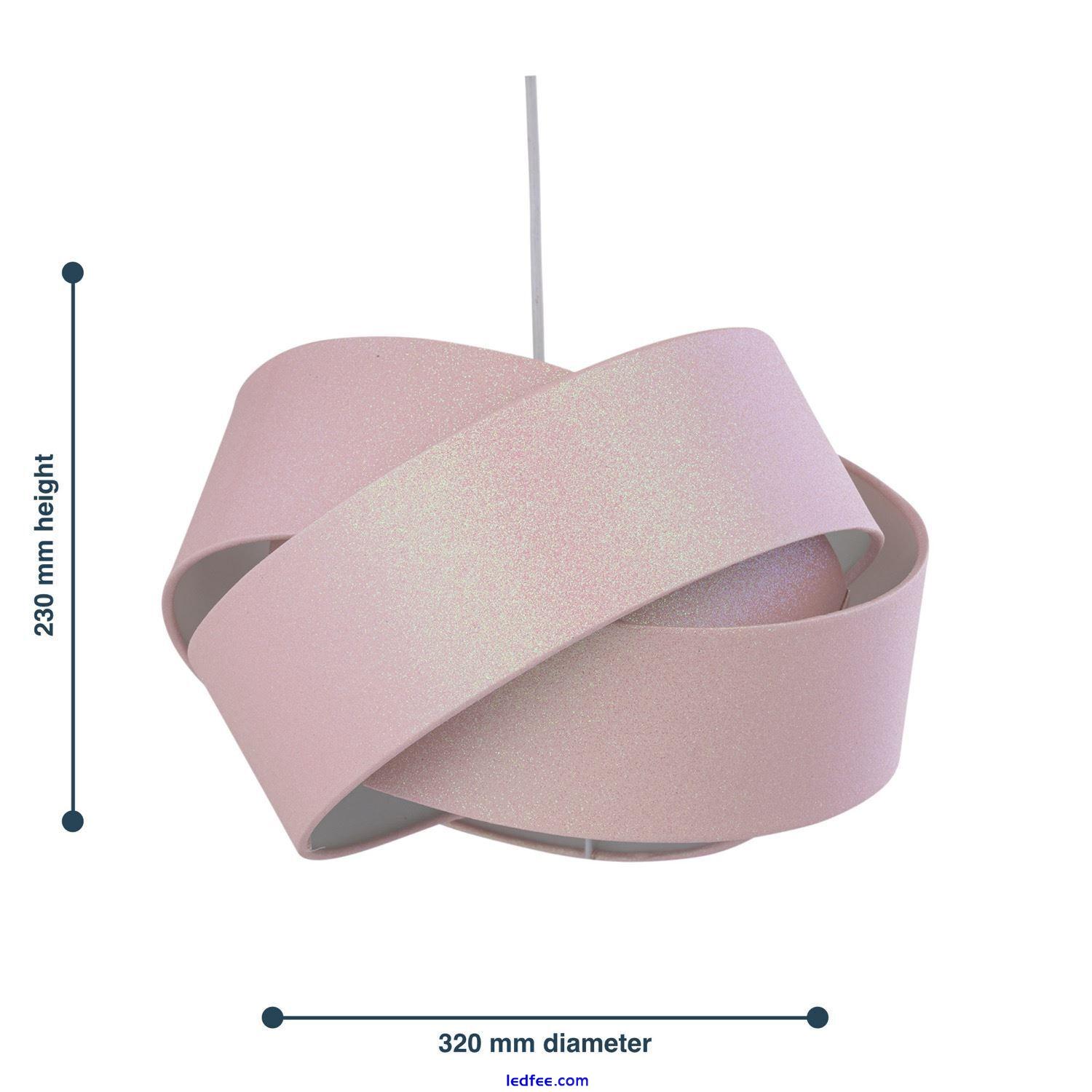 Modern Pink Glitter Twist Easy Fit Ceiling Lightshade Pendant Shade Bedroom 5 