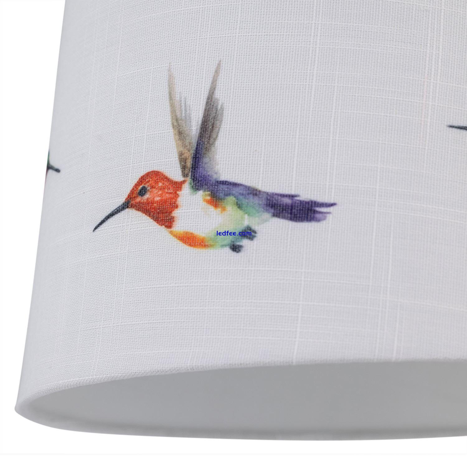 Natural Linen Bird Print Easy Fit Ceiling Light Pendant Shade Table Lampshade 3 