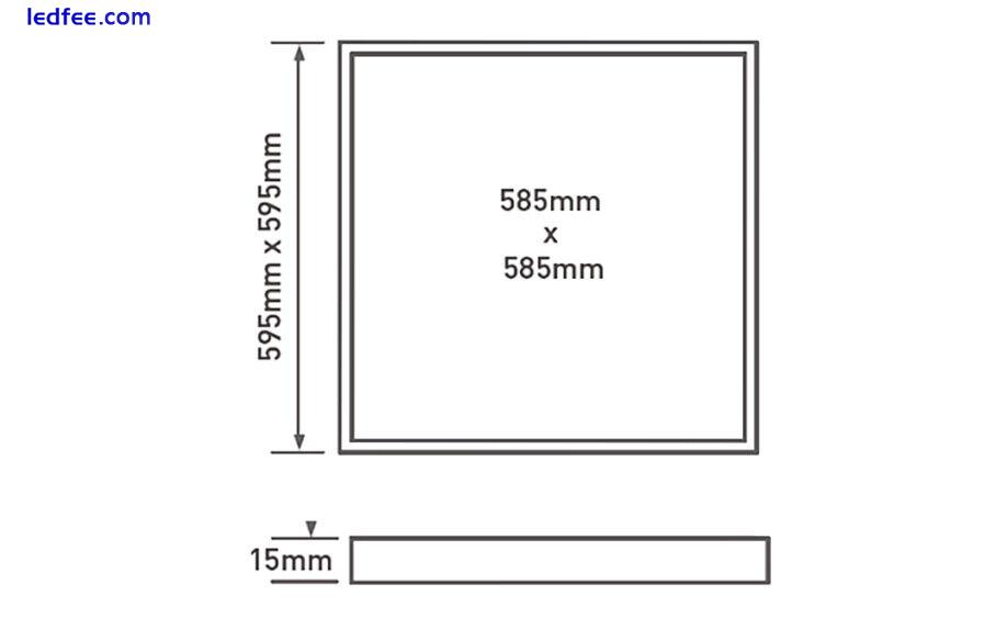 Bright 48W LED Panel Frame Border Edge Light Cool White 600 x 600mm Ceiling Lamp 4 