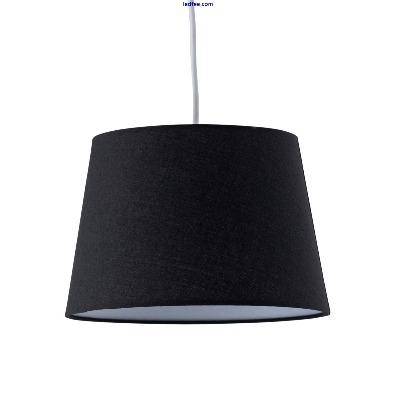 Set of 2 Black 23cm Easy Fit Lightshade Lampshade Pendant Table Lamp Shades 0 