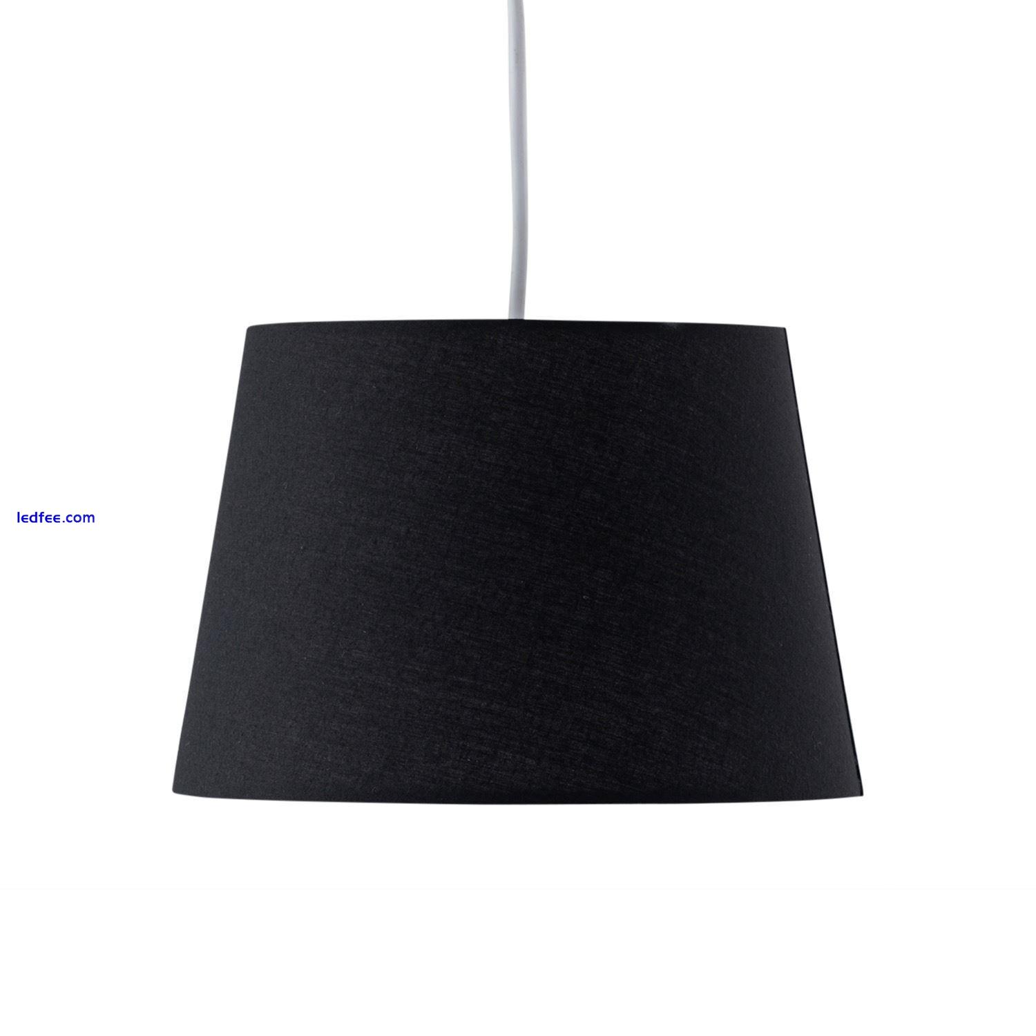 Set of 2 Black 23cm Easy Fit Lightshade Lampshade Pendant Table Lamp Shades 1 