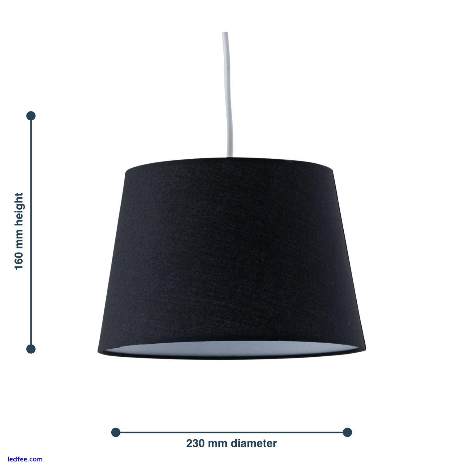 Set of 2 Black 23cm Easy Fit Lightshade Lampshade Pendant Table Lamp Shades 4 