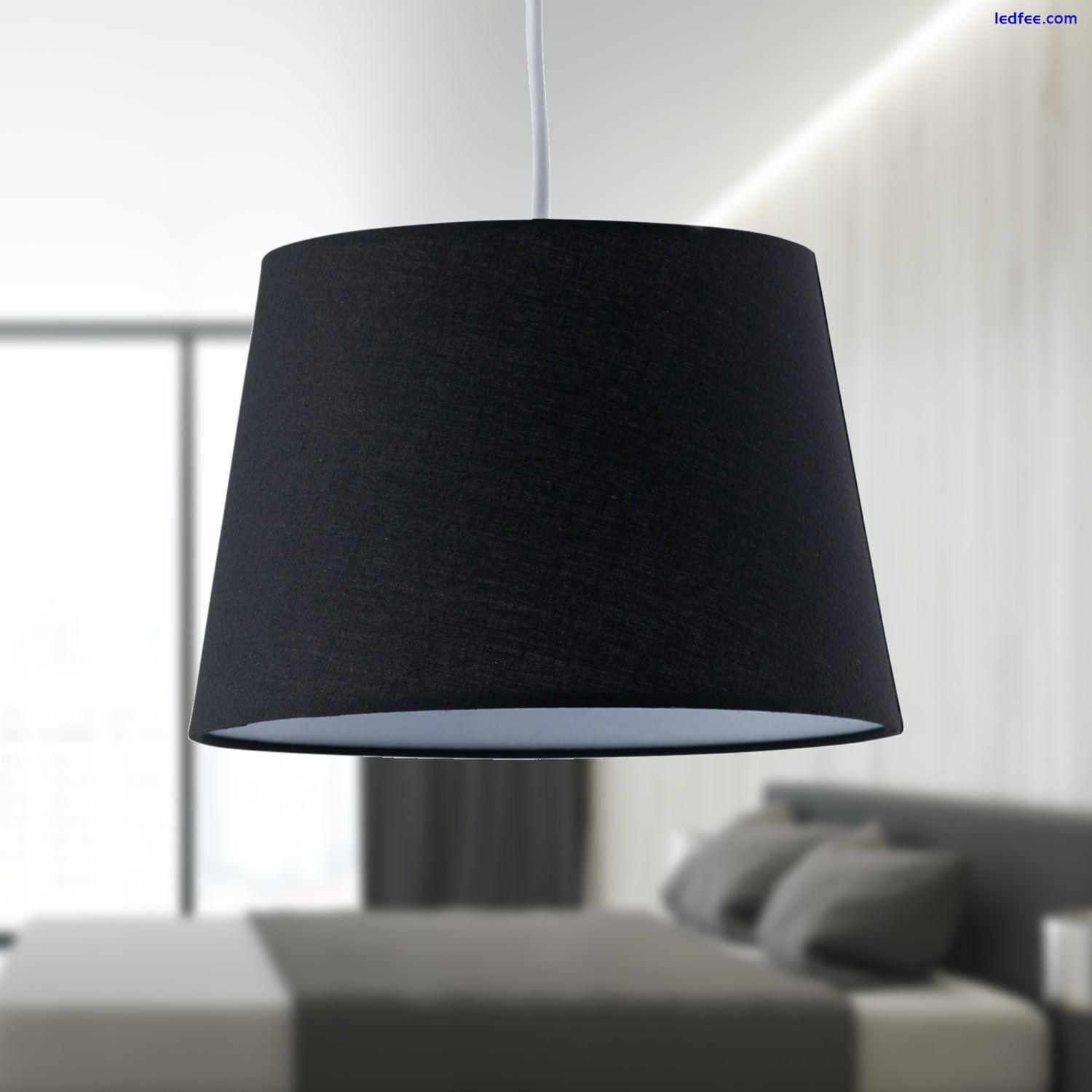 Set of 2 Black 23cm Easy Fit Lightshade Lampshade Pendant Table Lamp Shades 2 