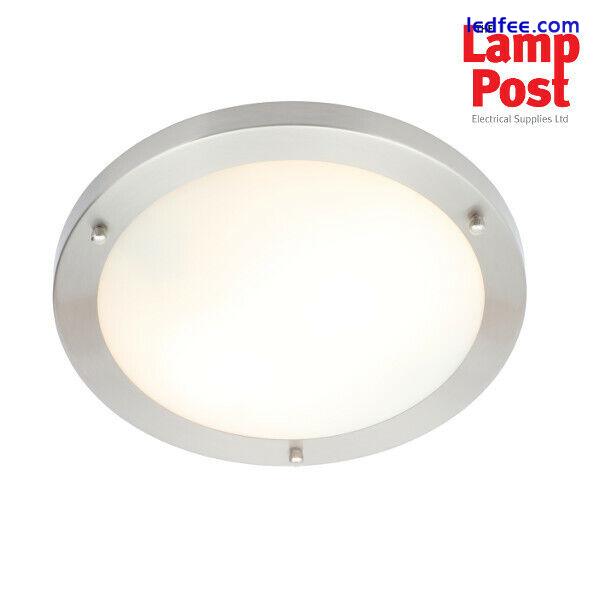 Forum Delphi LED Flush Bathroom Ceiling Light 12w / 18w Chrome / Stainless Steel 3 