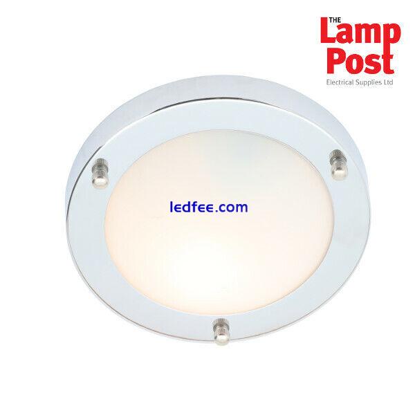 Forum Delphi LED Flush Bathroom Ceiling Light 12w / 18w Chrome / Stainless Steel 0 