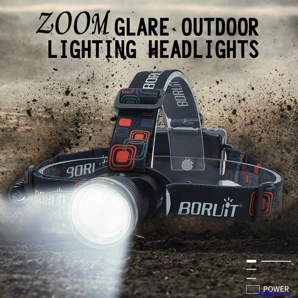 BORUiT 99000lm LED Headlamp Zoomable Headlight Head Torch Light Flashlight 0 
