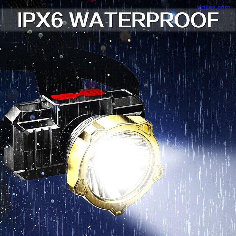 100000LM Super Bright LED Headlamp Rechargeable Head Light Flashlight Torch Lamp 2 