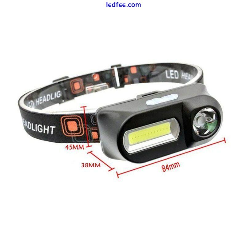 USB Rechargeable COB LED Headlamp Headlight Head Torch Lamp Flashlight 0 