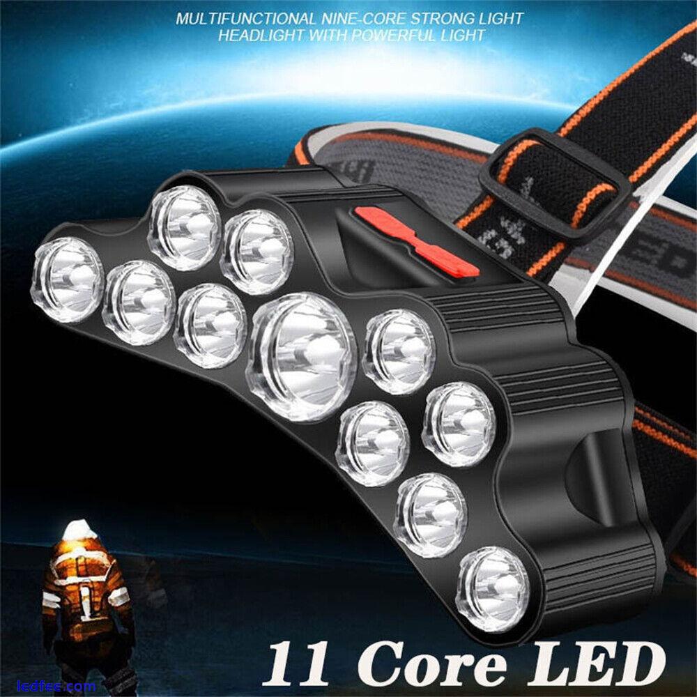 900000LM 11LED Headlamp Head Torch Fishing Camping Work Lights USB Rechargeable 1 