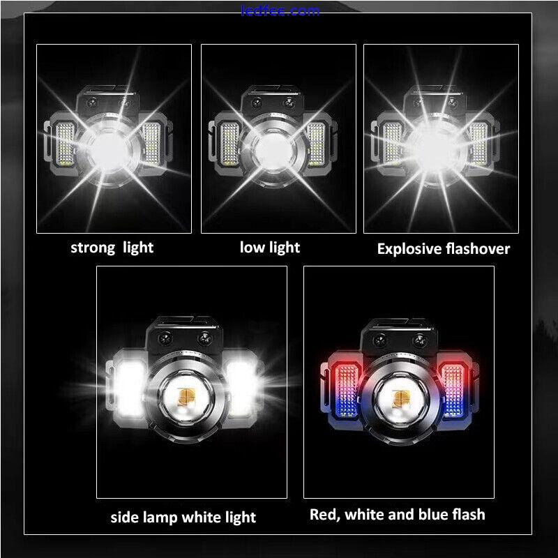 1/2x Sensor LED Head Torch Headlamp Headlight Zoom Flashlights USB Rechargeable 2 