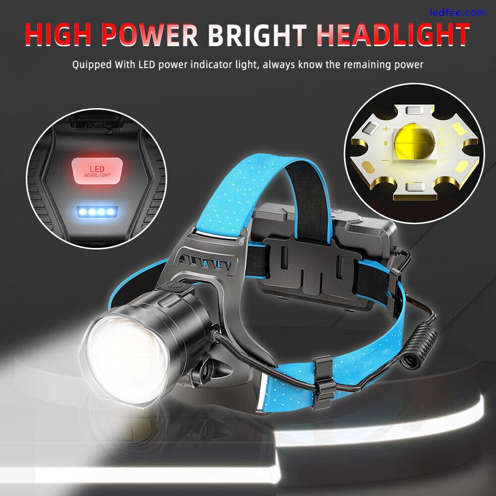 500000LM Powerful LED Headlamp 1500M Long Range Zoomable Headlight Hunt Torch 0 