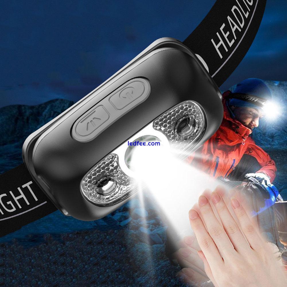 Super Bright Head Torch Waterproof LED Headlight USB Headlamp Rechargeable W7K3 1 