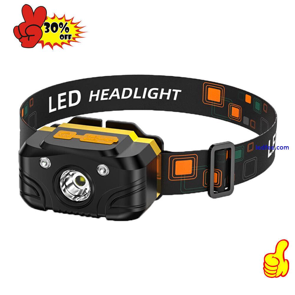 Super Bright Waterproof LED Head Torch Headlight USB Headlamp Rechargeable R7S2 3 