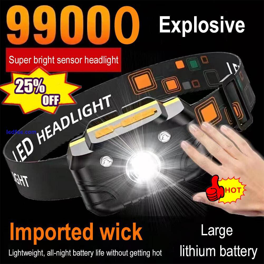 Super Bright Waterproof LED Head Torch Headlight USB Headlamp Rechargeable R7S2 2 