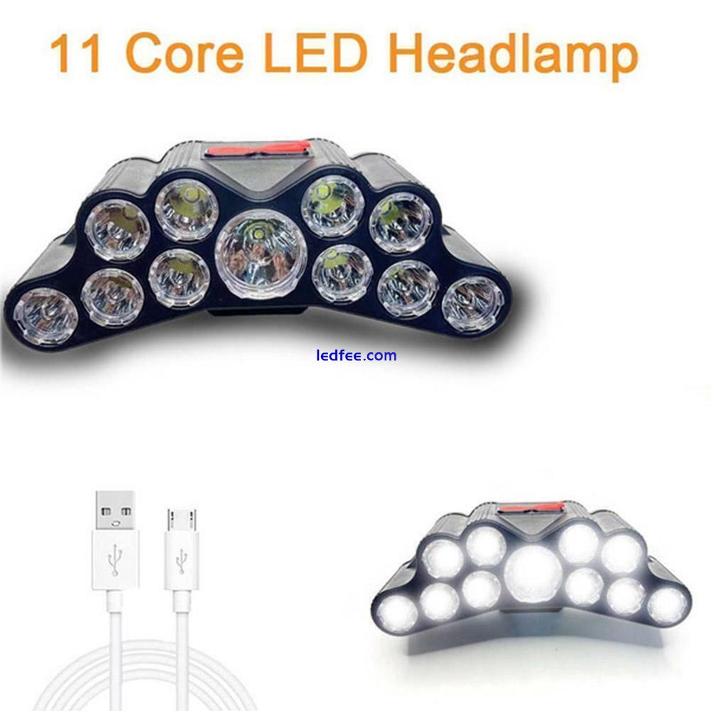 1200000LM 11 LED USB Headlamp Rechargeable Headlight Flashlight Head Torch G2M5 3 