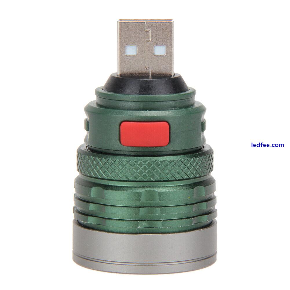 USB LED Power Bank Flashlight Head Lamp 3W Extension Light Torch 0 