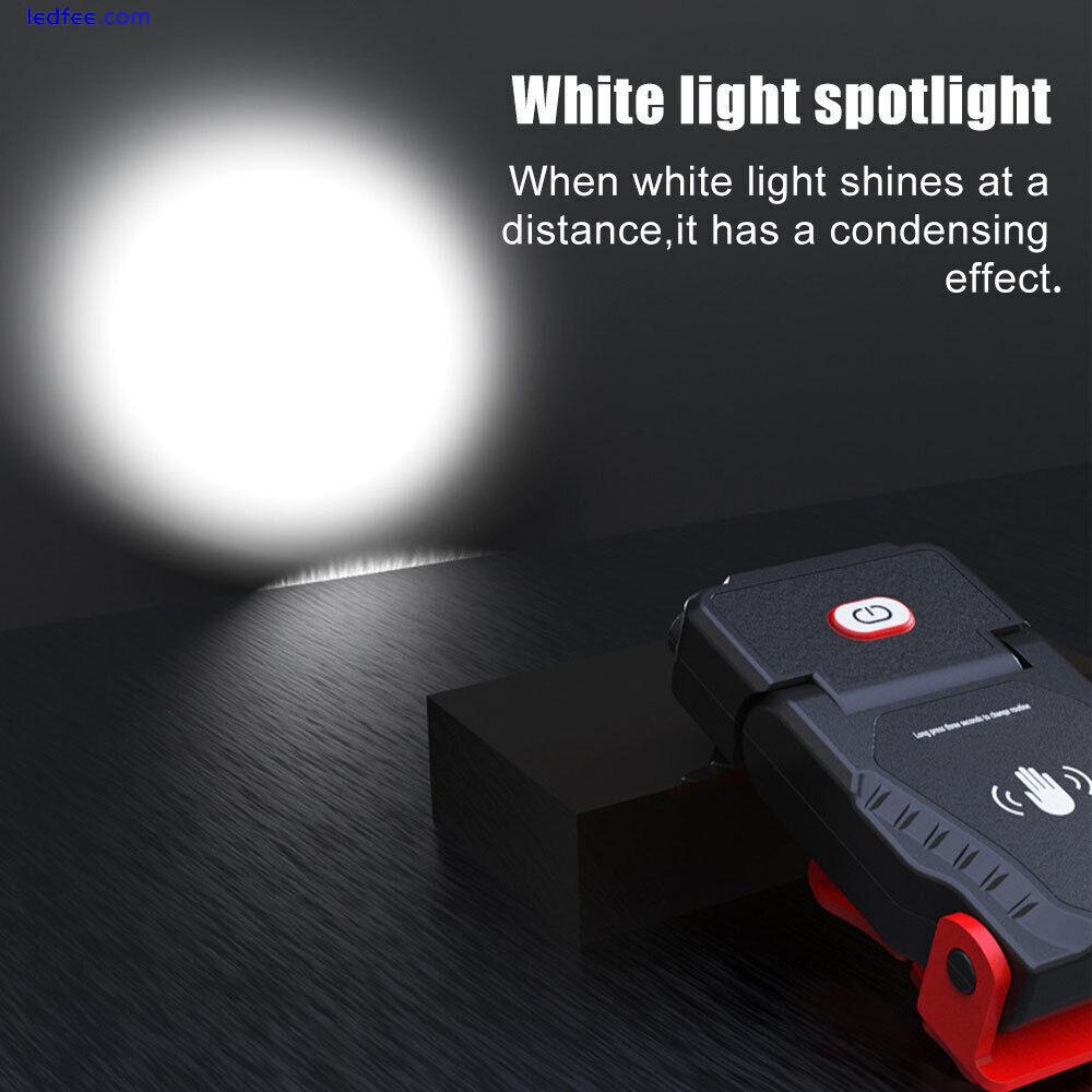LED COB Headlamp Clip-on Cap Hat Light Rechargeable Head Torch Induction Lamp 4 