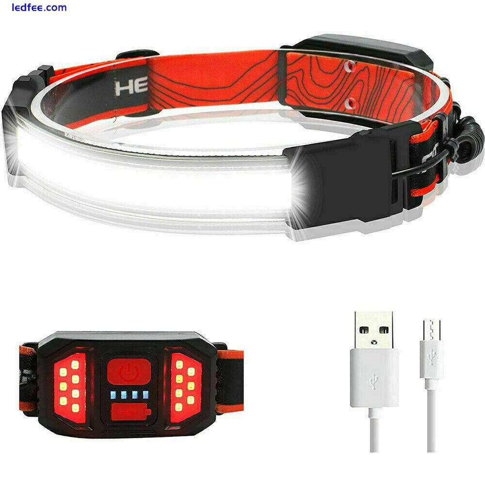 COB LED Headlamp Headlight Torch Flashlight Work Light Bar Head Band Lamp UK 1 