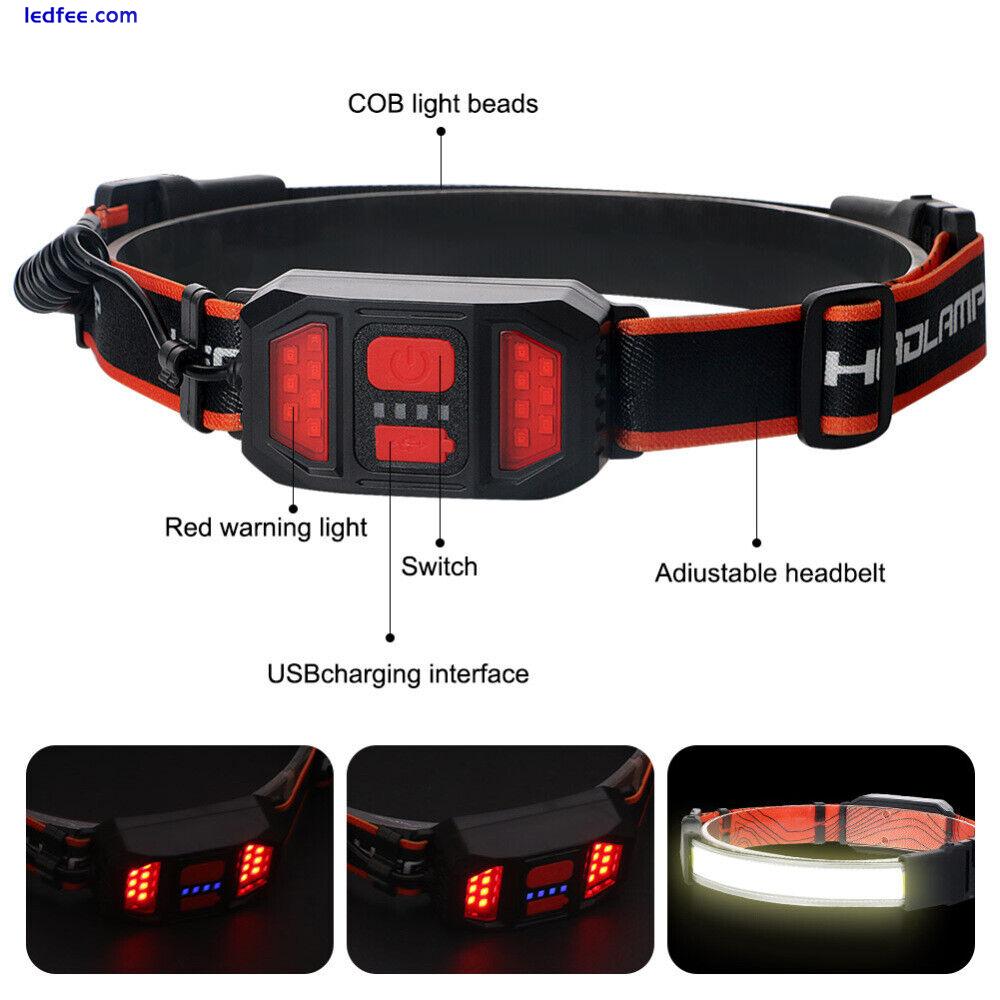 COB LED Headlamp Headlight Torch Flashlight Work Light Bar Head Band Lamp UK 3 