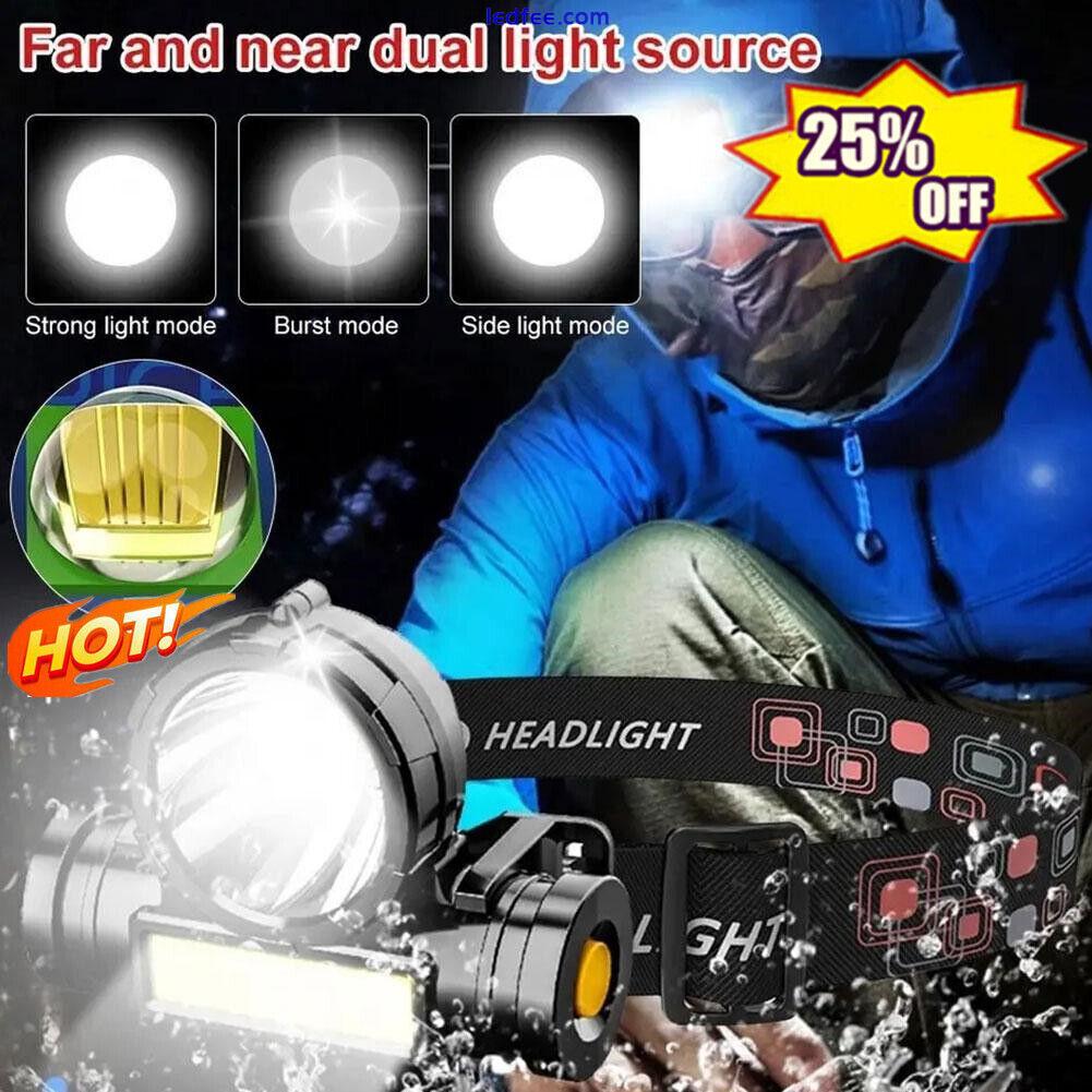 Super Bright Waterproof LED Head Torch Headlight USB Rechargeable Headlamp K0N3 1 