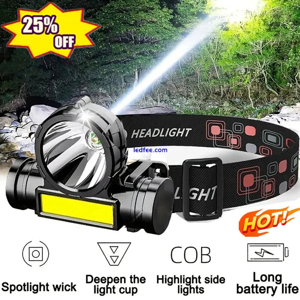 Super Bright Waterproof LED Head Torch Headlight USB Rechargeable Headlamp K0N3 0 