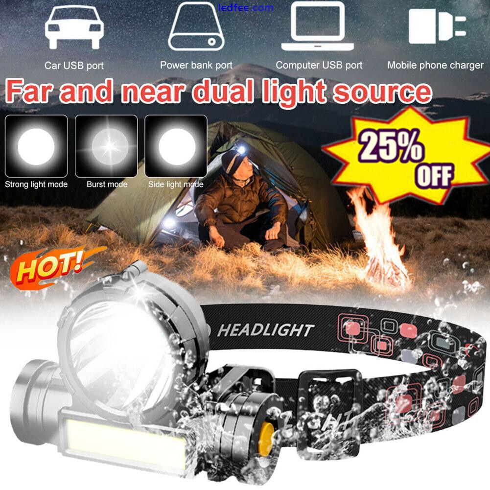Super Bright Waterproof LED Head Torch Headlight USB Rechargeable Headlamp K0N3 2 