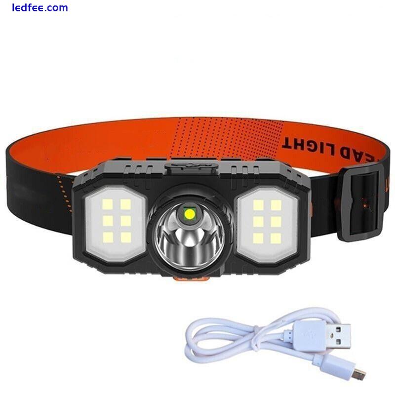Super Bright Waterproof LED Head Torch Headlight USB Rechargeable Headlamp UK 1 
