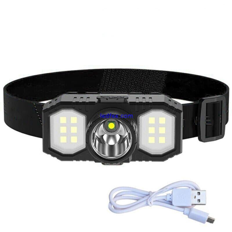 Super Bright Waterproof LED Head Torch Headlight USB Rechargeable Headlamp UK 2 