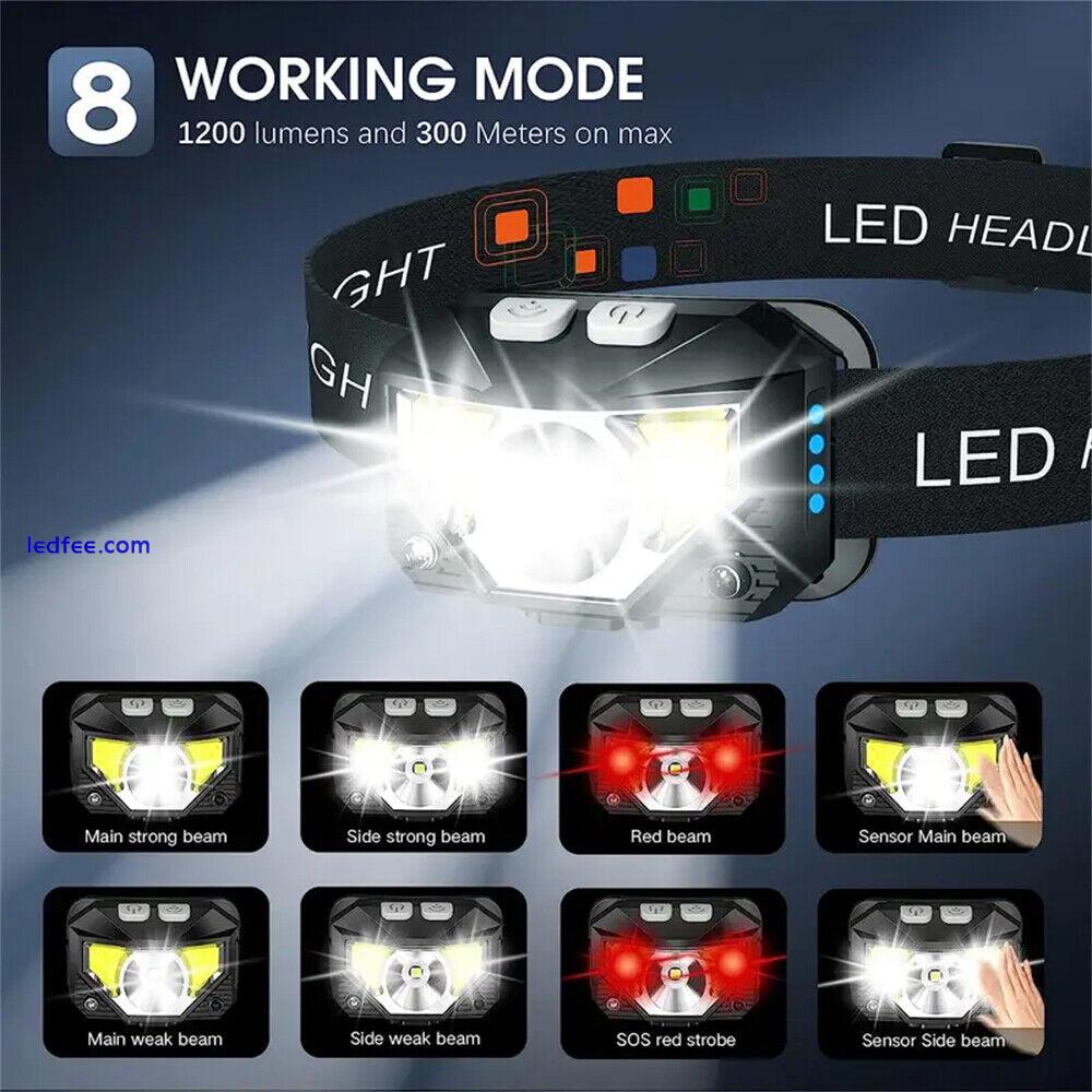 Super Bright Waterproof LED Head Torch Headlight USB Rechargeable Headlamp UK 0 