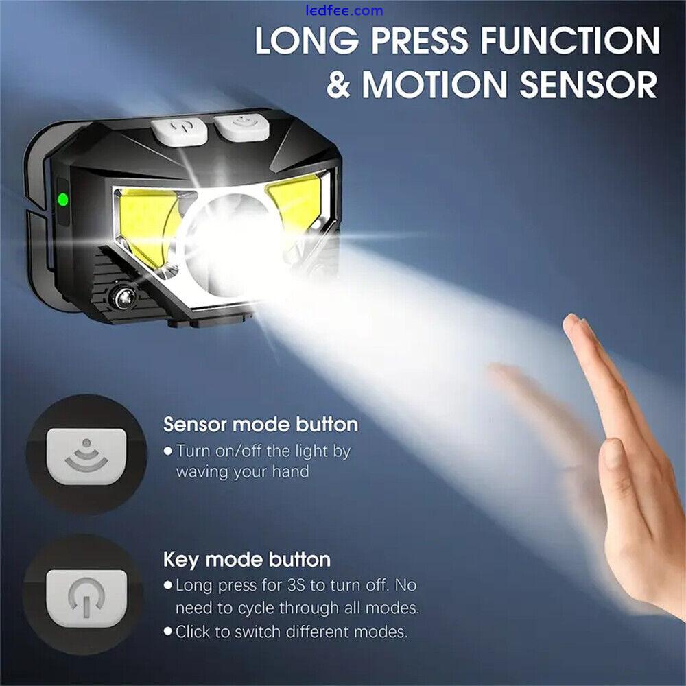 Super Bright Waterproof LED Head Torch Headlight USB Rechargeable Headlamp UK 2 