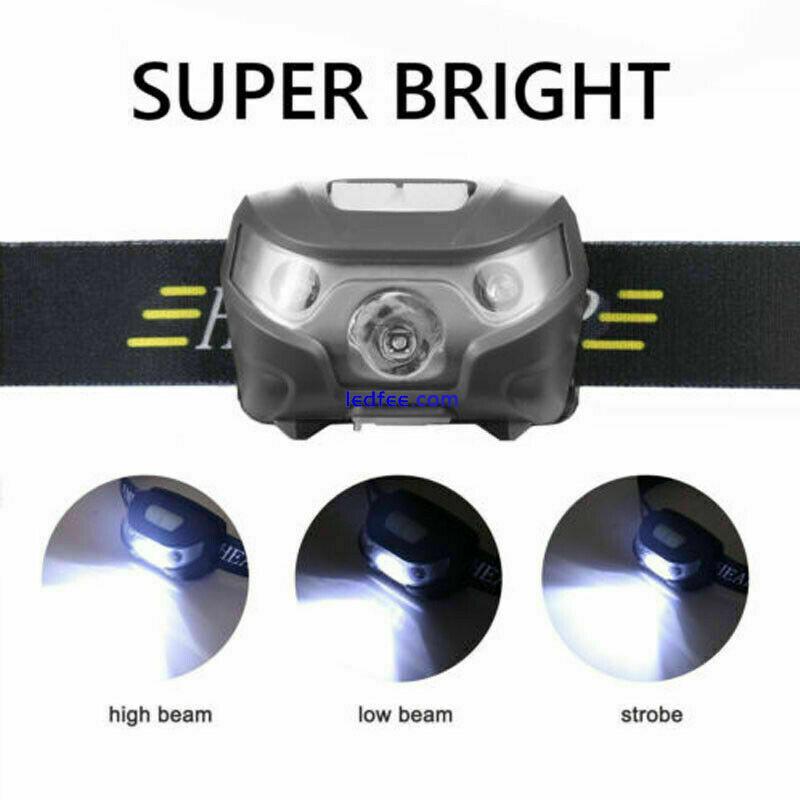 Super Bright Waterproof Head Torch Headlight LED CREE USB Rechargeable Headlamp 3 