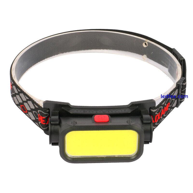 USB Rechargeable Waterproof Headlamp LED COB Headlight Super Bright Head Torch 5 