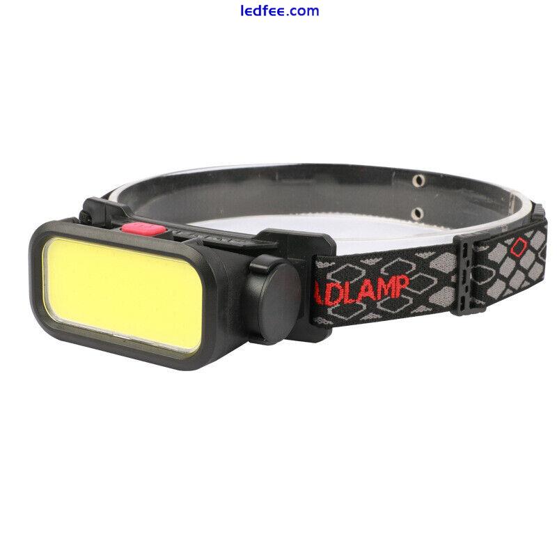 USB Rechargeable Waterproof Headlamp LED COB Headlight Super Bright Head Torch 1 