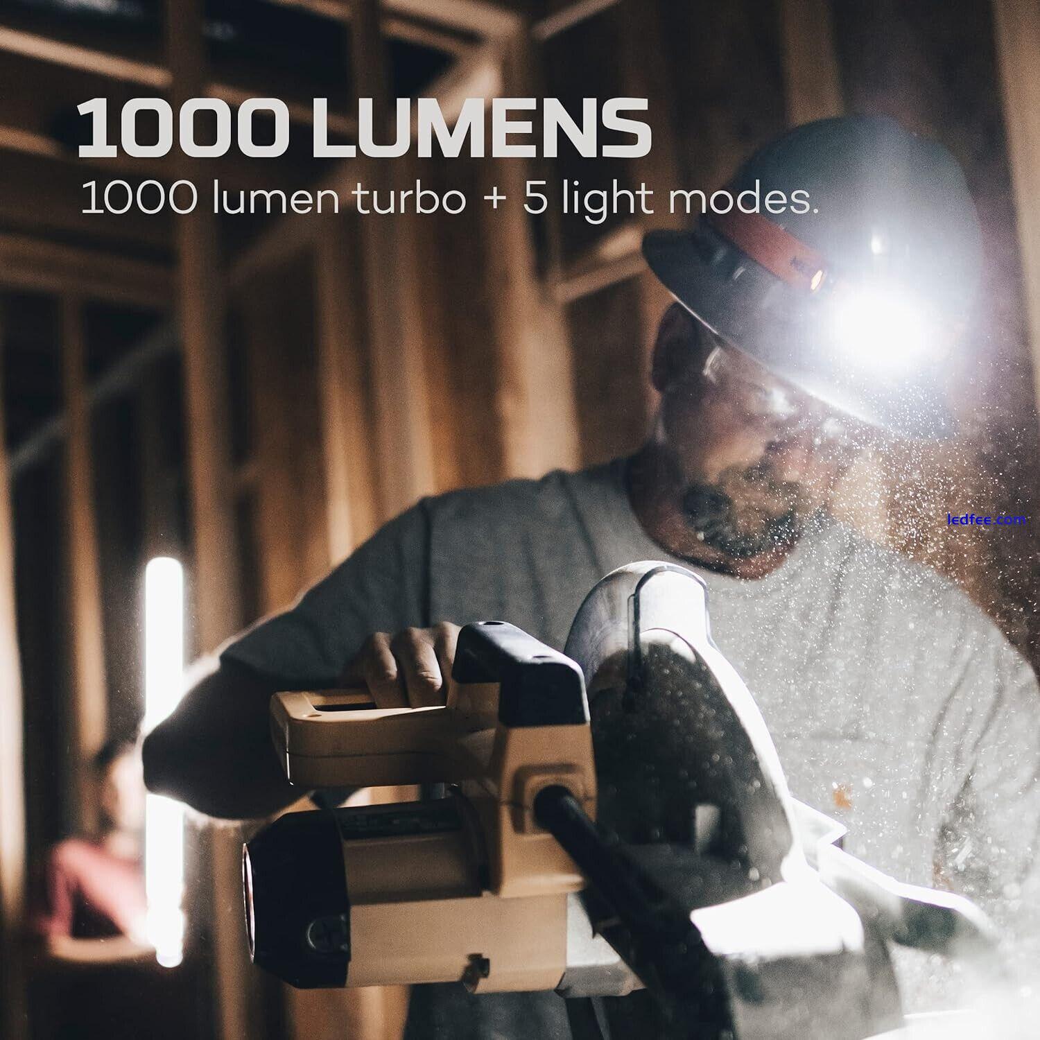 Nebo Master HL1000 LED Rechargeable 1000 Lumen Tilting 5 Mode Head Torch Lamp 2 