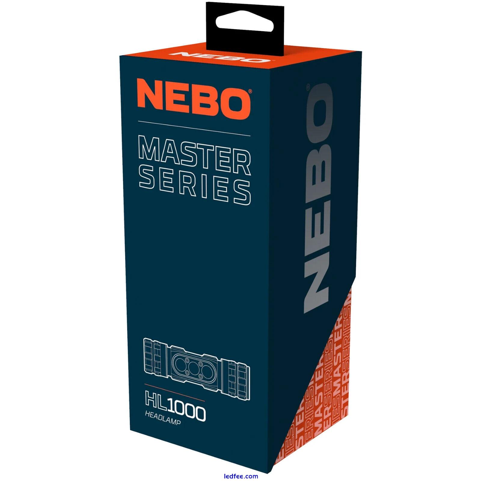 Nebo Master HL1000 LED Rechargeable 1000 Lumen Tilting 5 Mode Head Torch Lamp 0 
