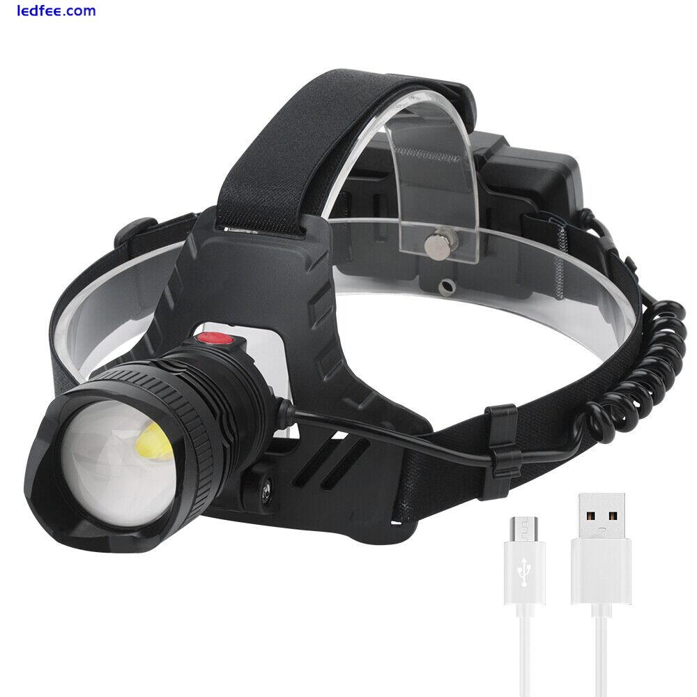 Zoomable LED Headlamp Head Torch Lamp Flashlight Headlight Light Rechargeable 0 