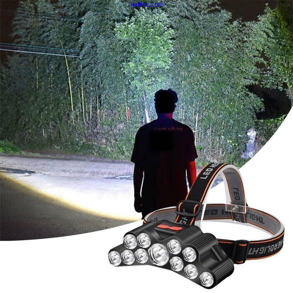 1/2PCS LED Headlamp Head Torch Band Headlights Camping Super Bright Rechargeable 2 