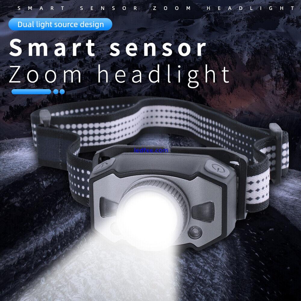 BORUIT Zoom LED Headlamp Head Torch Head Lamp Headlight Flashlight Rechargeable 2 